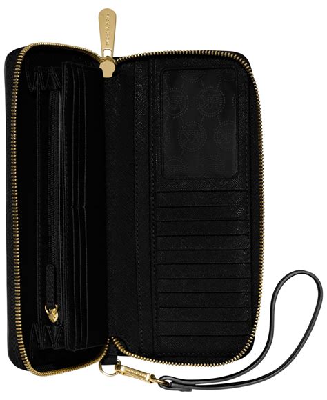 michael michael kors jet set travel continental wallet black|Michael Kors continental wristlet.